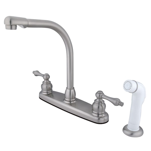 Victorian Centerset Kitchen Faucet, Brushed Nickel